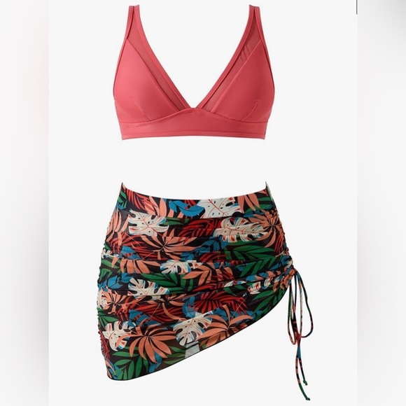 Tropical Print Bikini Set - Picture 2 of 4